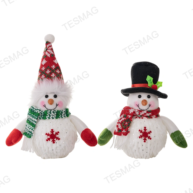 LED Light-Up Christmas Snowman Decoration Figurines for Tesla