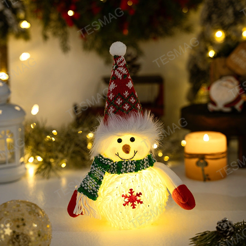 LED Light-Up Christmas Snowman Decoration Figurines for Tesla