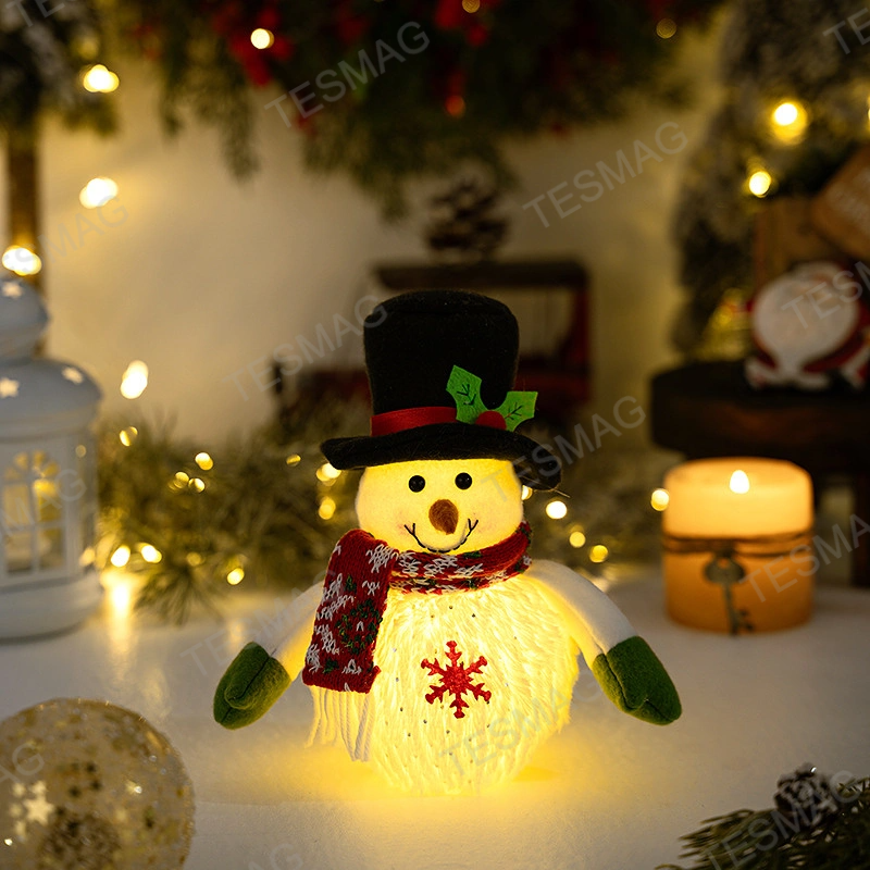 LED Light-Up Christmas Snowman Decoration Figurines for Tesla