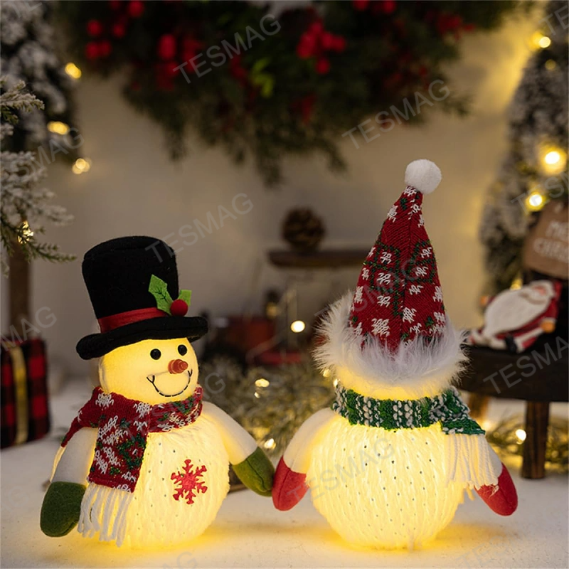 LED Light-Up Christmas Snowman Decoration Figurines for Tesla
