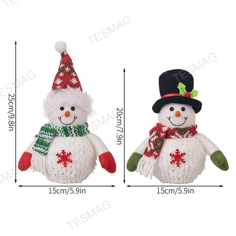 LED Light-Up Christmas Snowman Decoration Figurines for Tesla