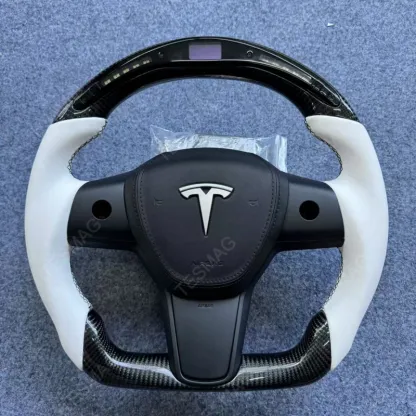LED Sport Leather Steering Wheel for Tesla Model 3 / Y (2017-2024)