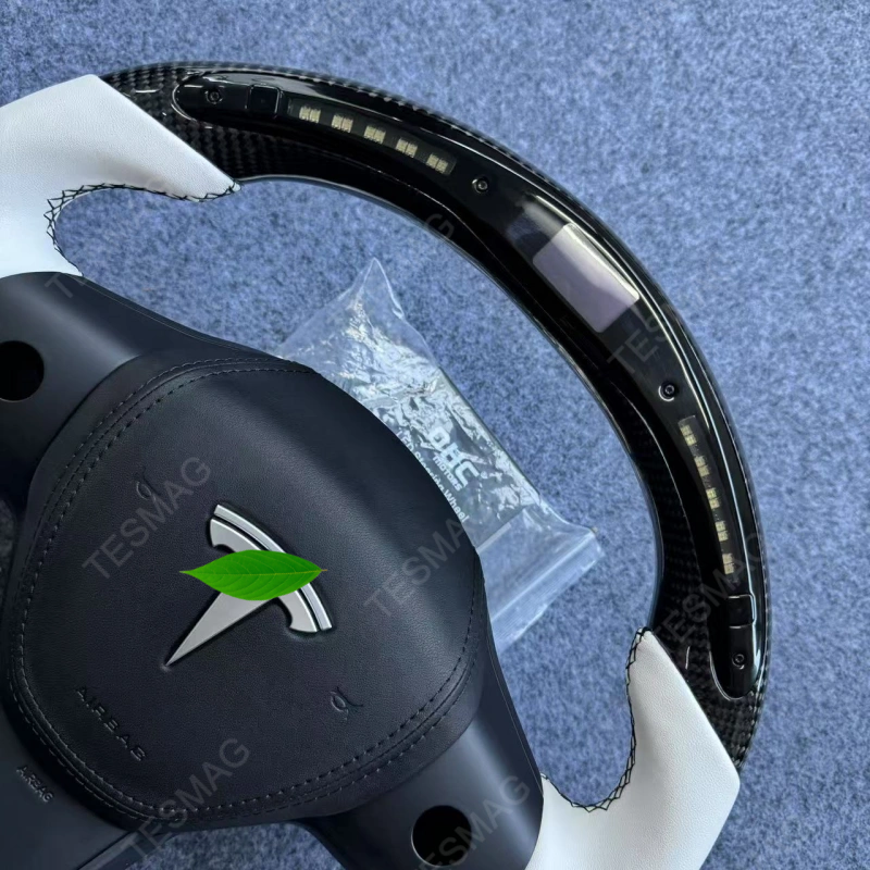 LED Sport Leather Steering Wheel for Tesla Model 3 / Y (2017-2024)