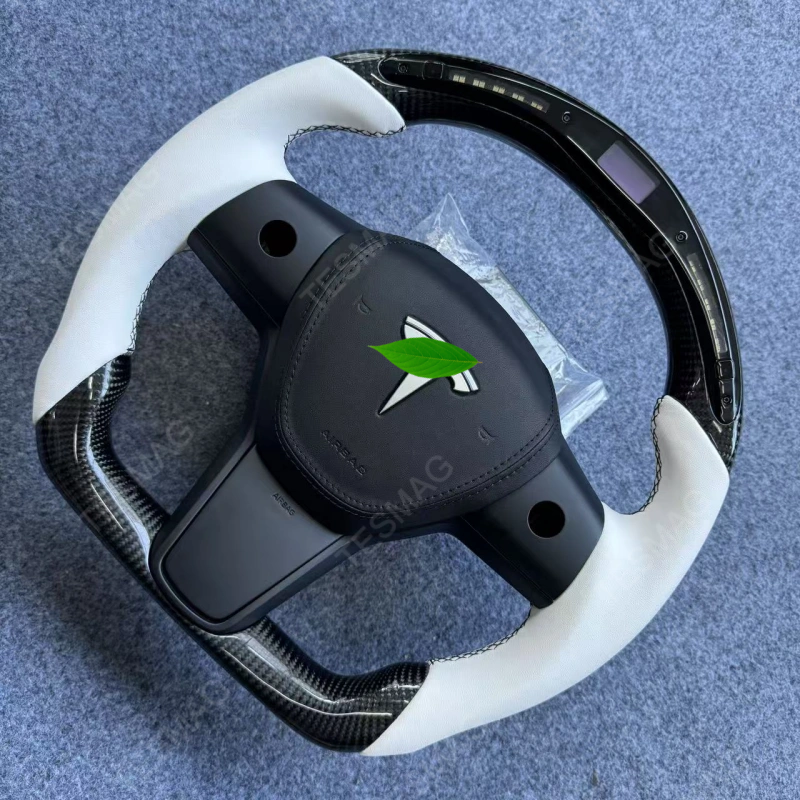 LED Sport Leather Steering Wheel for Tesla Model 3 / Y (2017-2024)