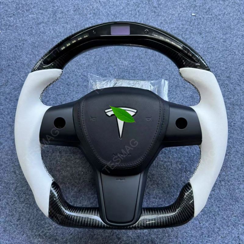 LED Sport Leather Steering Wheel for Tesla Model 3 / Y (2017-2024)