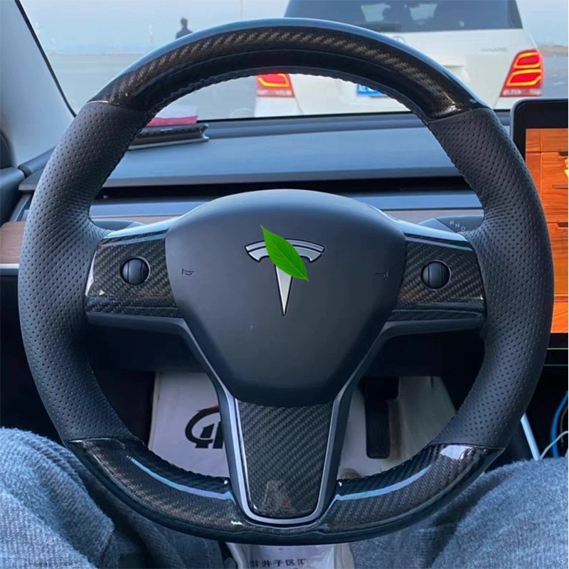 Leather Steering Wheel Cover for Tesla Model 3 Highland/3/Y