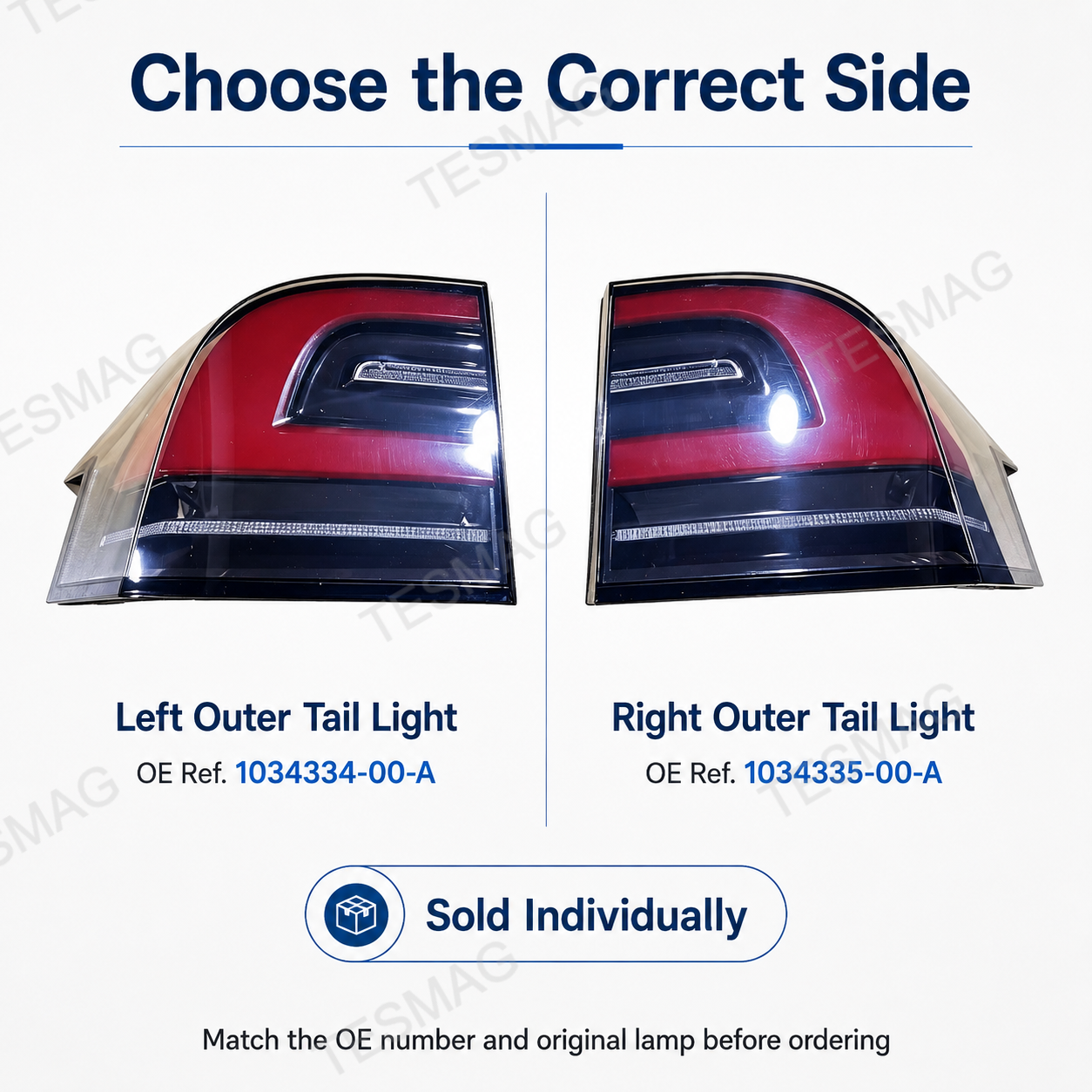 Rear Outer Tail Light for Tesla Model X 2016–2020 | Left 1034334-00-A / Right 1034335-00-A