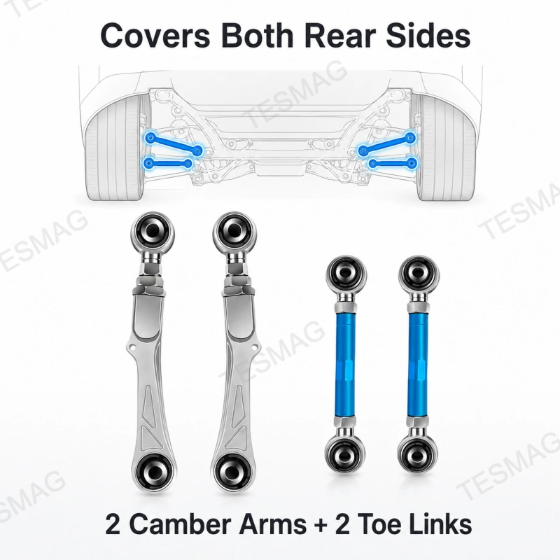 Adjustable Rear Camber Arm & Toe Link Kit for Tesla Model S/X 2016-2022 OE 102742100 600684000