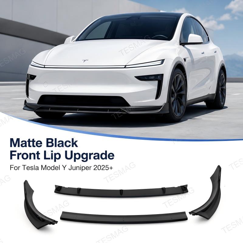 Matte Black Front Bumper Lip Splitter for Tesla Model Y Juniper 2025+ | 4PC ABS Kit