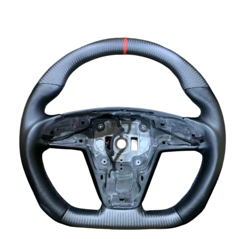 Carbon Fiber Steering Wheel Nappa Leather Handles for Tesla Model X/S