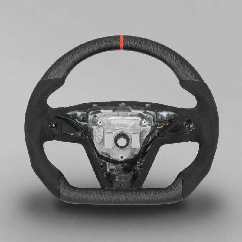 Carbon Fiber Steering Wheel Nappa Leather Handles for Tesla Model X/S