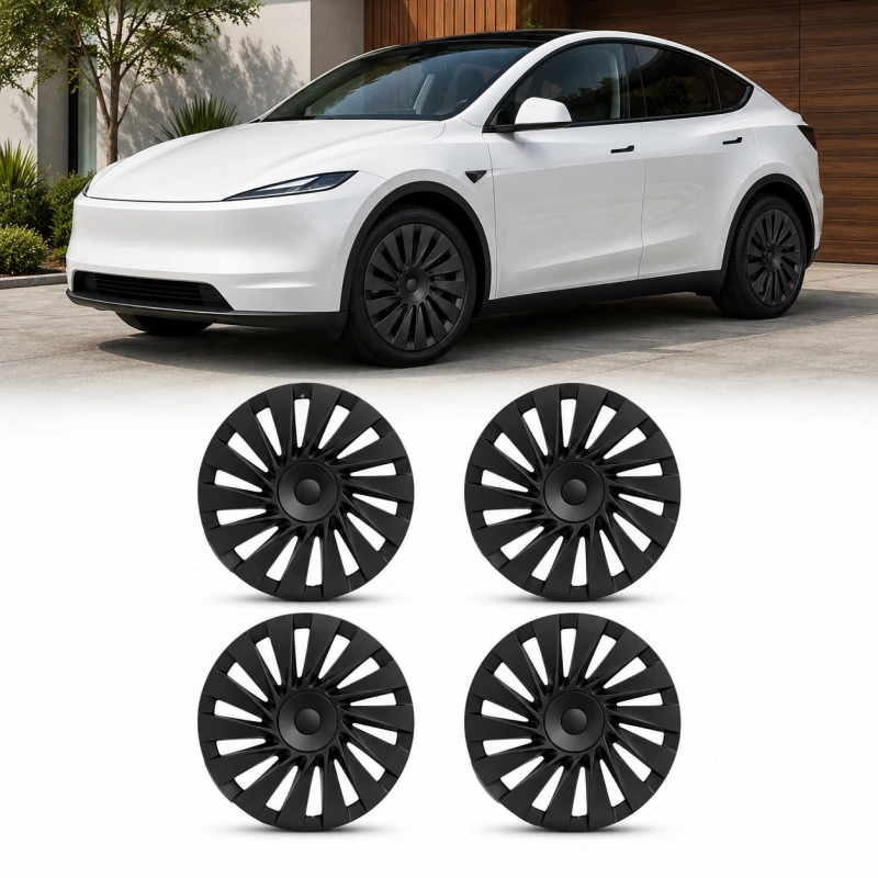 Matte Black Aero Wheel Covers for 2026 Model Y 18" Aperture Wheels – Set of 4