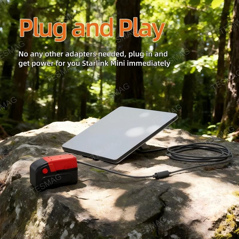 Milwaukee M18 18V Battery to DC Power Adapter Compatible with Starlink Mini