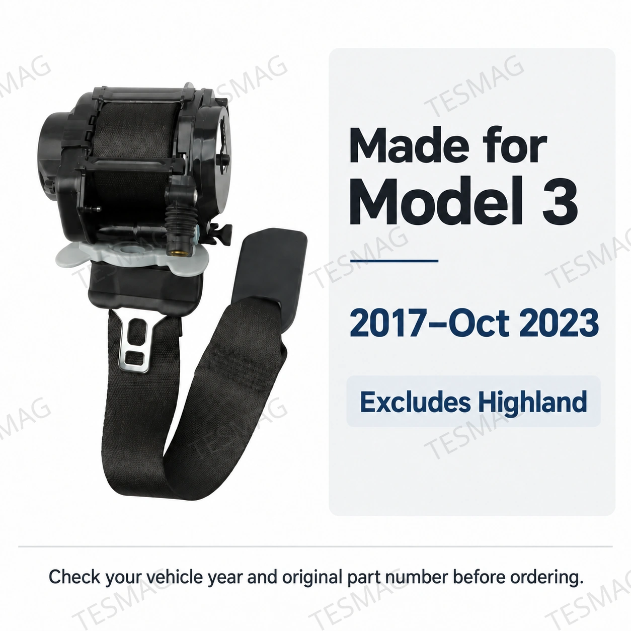 Front Seat Belt Assembly for Tesla Model 3 2017–Oct 2023 | 1105821-C1/1105822-C1