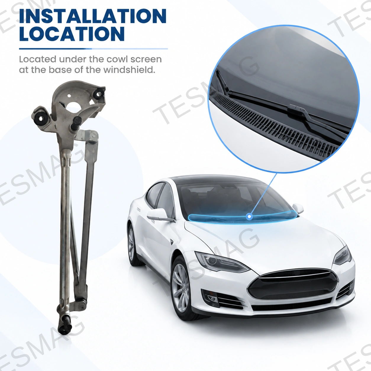Front Wiper Linkage Only for Tesla Model S 2012–2020 LHD | 6005946-00-F