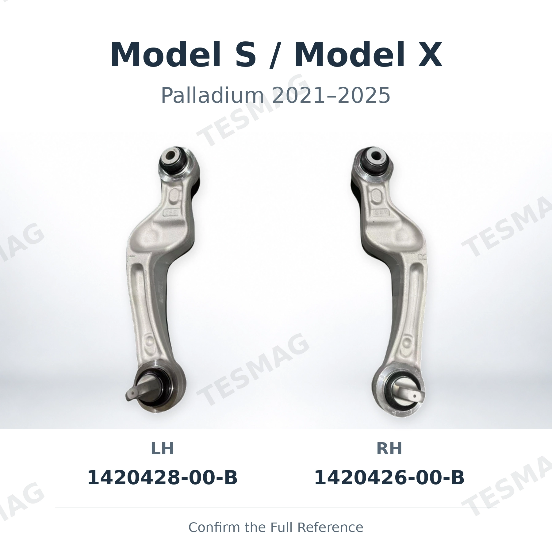 Rear Upper Aft Control Arm for Tesla Model S/X Palladium 2021–2025, Left or Right