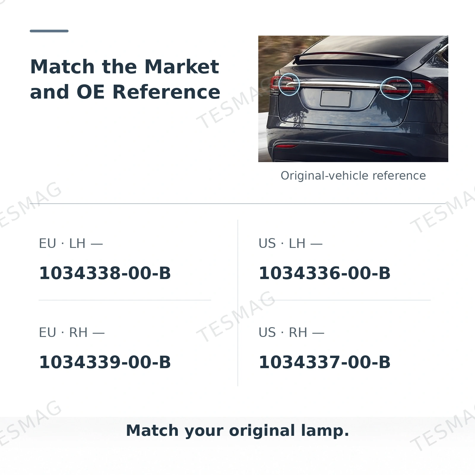 Tesla Model X Inner Tail Light 2016–2020 | EU/US, Left or Right