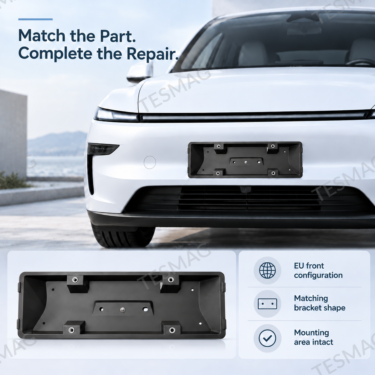 EU Front License Plate Bracket for Tesla Model Y Juniper 2025–2026