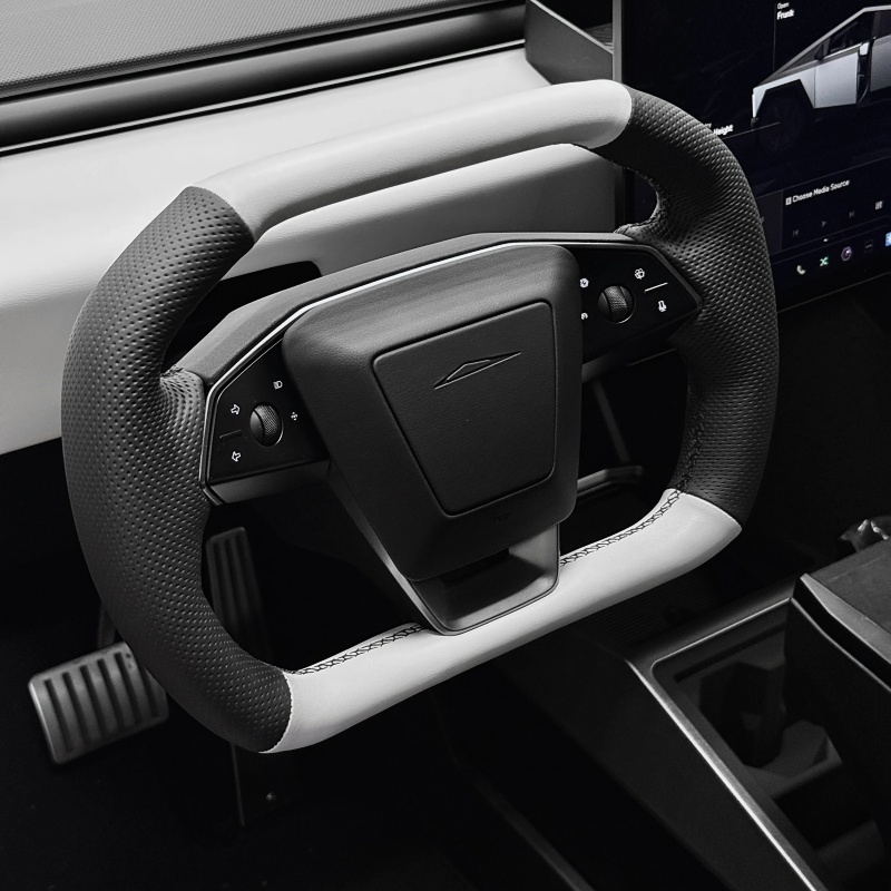 Napa Leather Squircle Steering Wheel for Tesla Cybertruck
