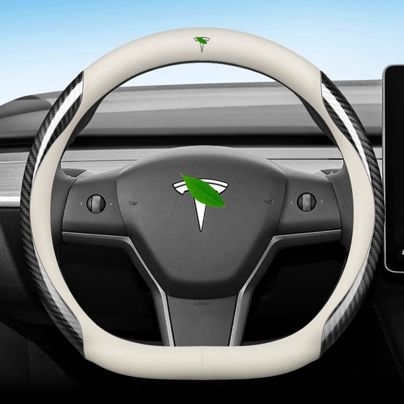 Nappa Leather Steering Wheel Cover for Tesla Model 3/Y