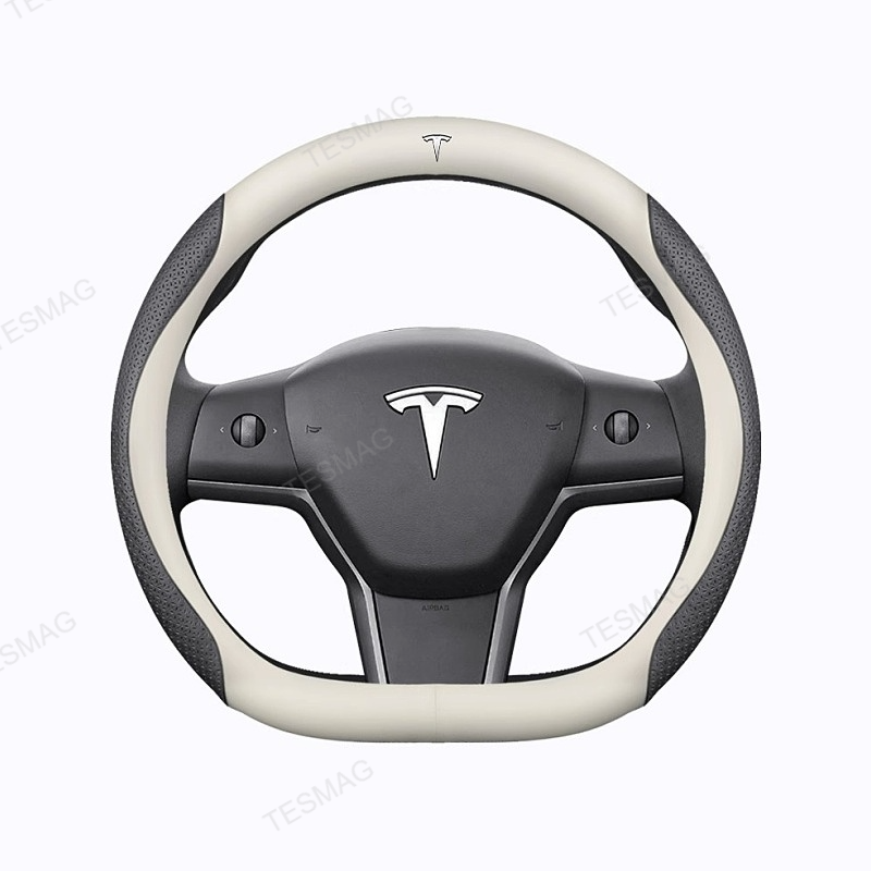 Nappa Leather Steering Wheel Cover for Tesla Model 3/Y