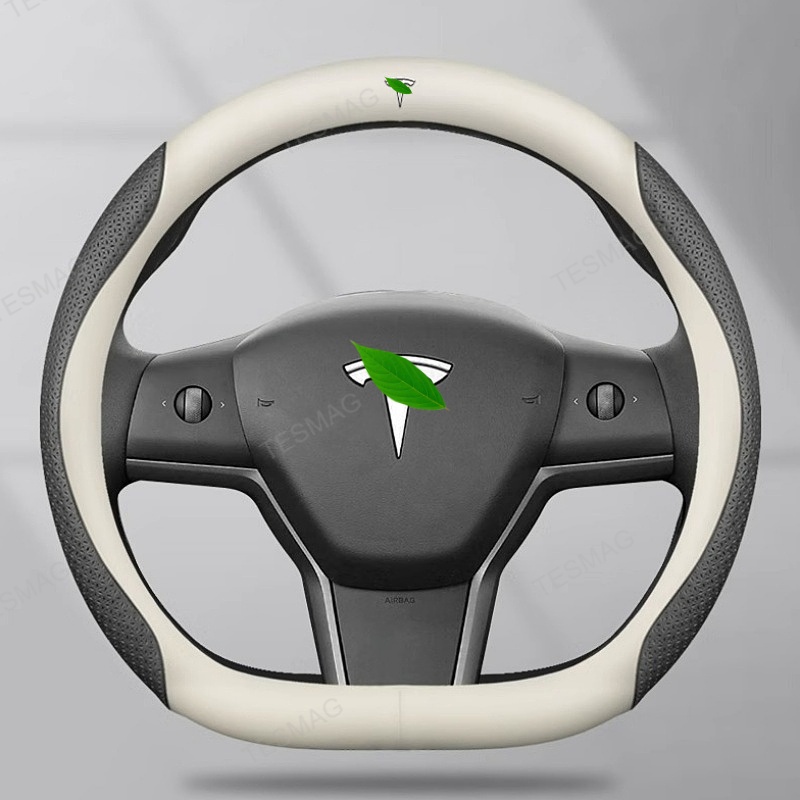 Nappa Leather Steering Wheel Cover for Tesla Model 3/Y