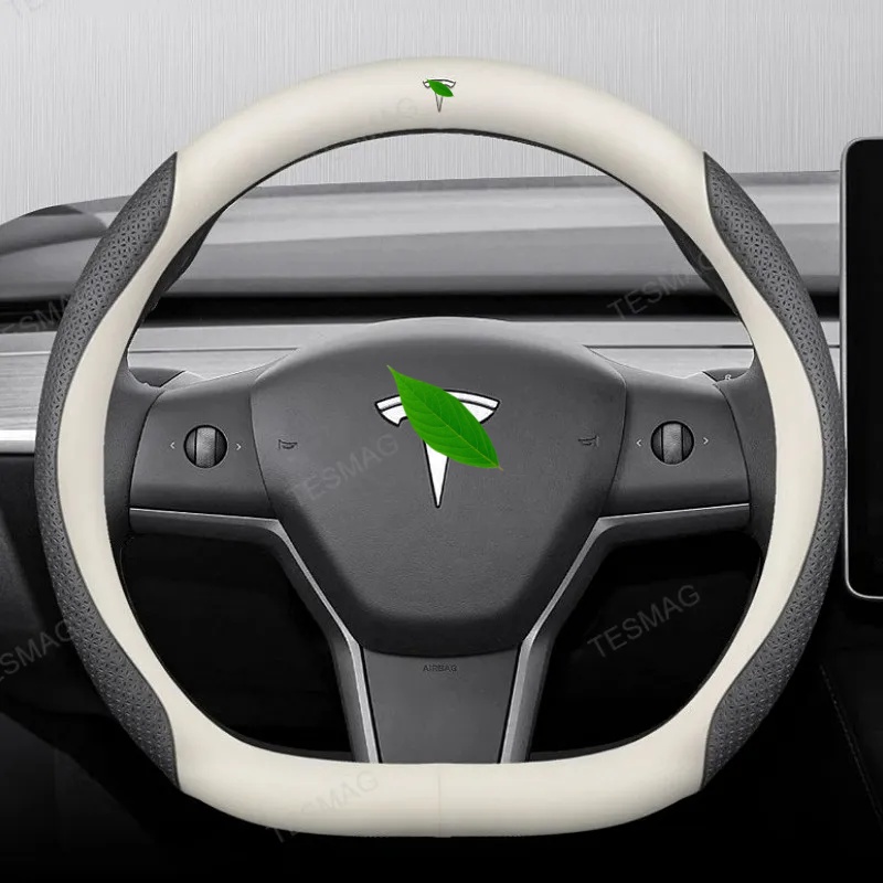 Nappa Leather Steering Wheel Cover for Tesla Model 3/Y