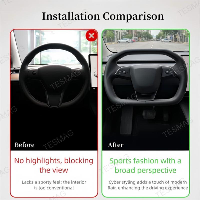 Nappa Leather Steering Wheel for Tesla Model 3 Highland/Model Y Juniper