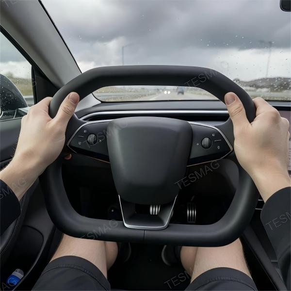 Nappa Leather Steering Wheel for Tesla Model 3 Highland/Model Y Juniper