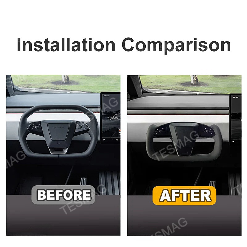 Nappa Leather Yoke Steering Wheel for Tesla Cybertruck