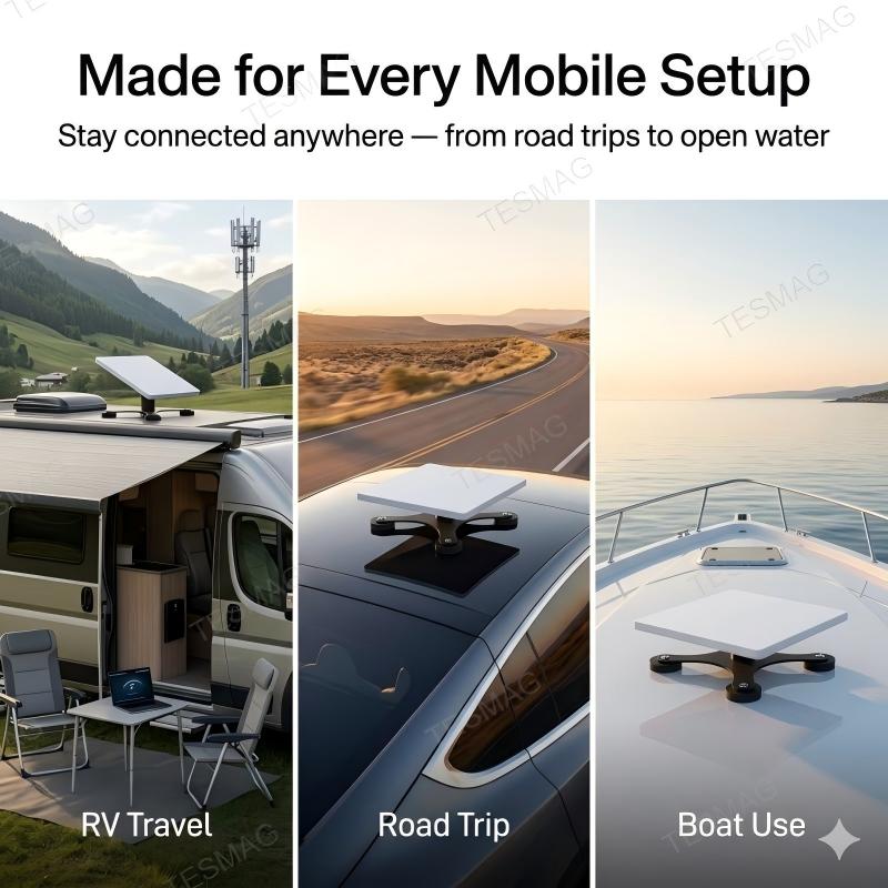 No-Drill Magnetic Mount for Starlink Mini RV Car Boat & Yacht Use