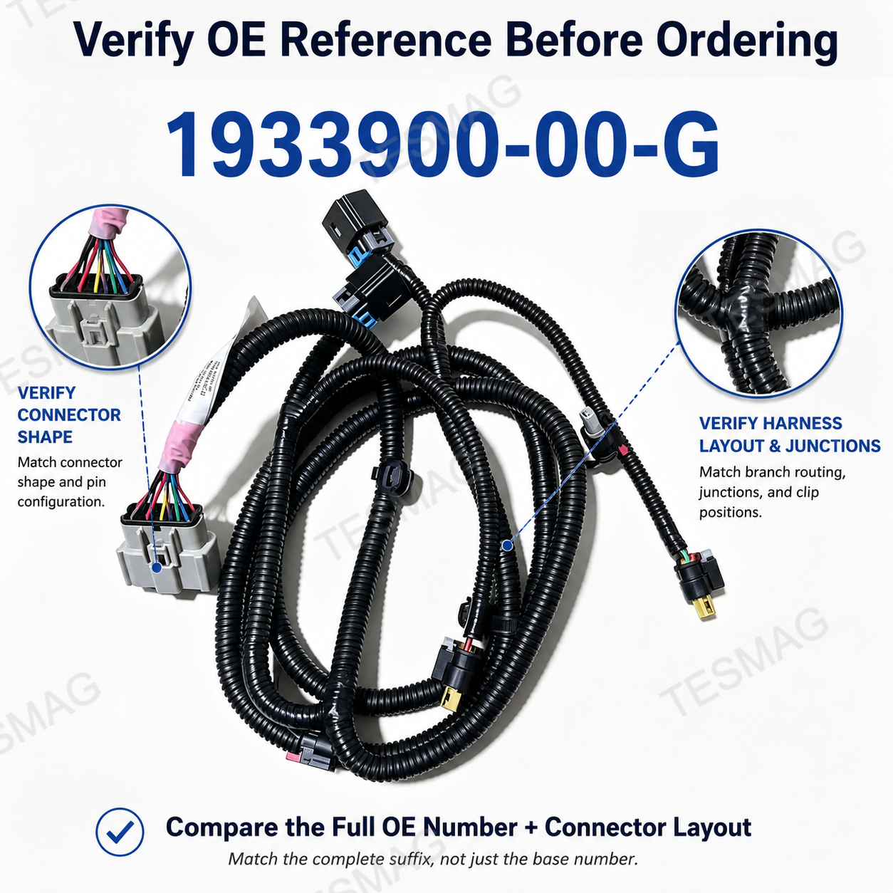 Rear Bumper Wiring Harness for Tesla Model Y Juniper 2025+ | 1933900-00-G