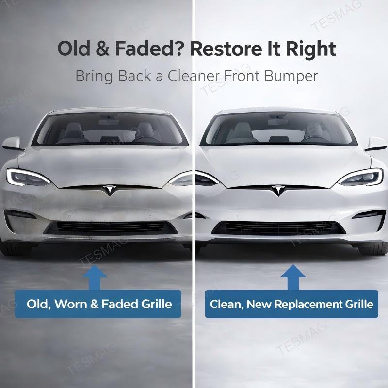 OE-Style Front Lower Center Grille for Tesla Model S 2016-2021 Replacement 1058022-00-B