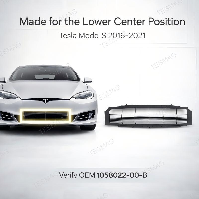 OE-Style Front Lower Center Grille for Tesla Model S 2016-2021 Replacement 1058022-00-B