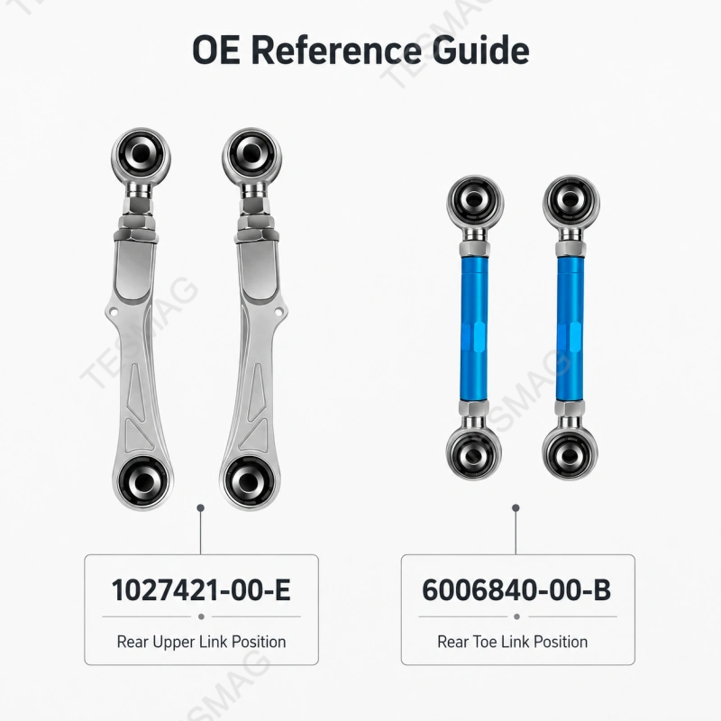 Adjustable Rear Camber Arm & Toe Link Kit for Tesla Model S/X 2016-2022 OE 102742100 600684000