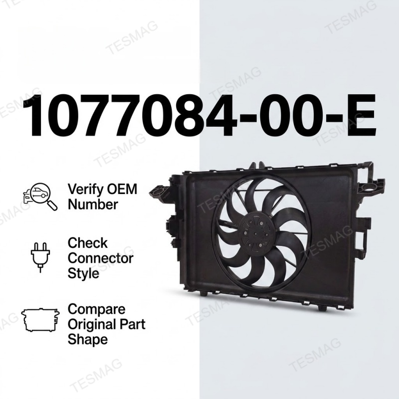 OEM-Style Cooling Fan & Shroud Assembly Replacement for Tesla Model 3 1077084-00-E