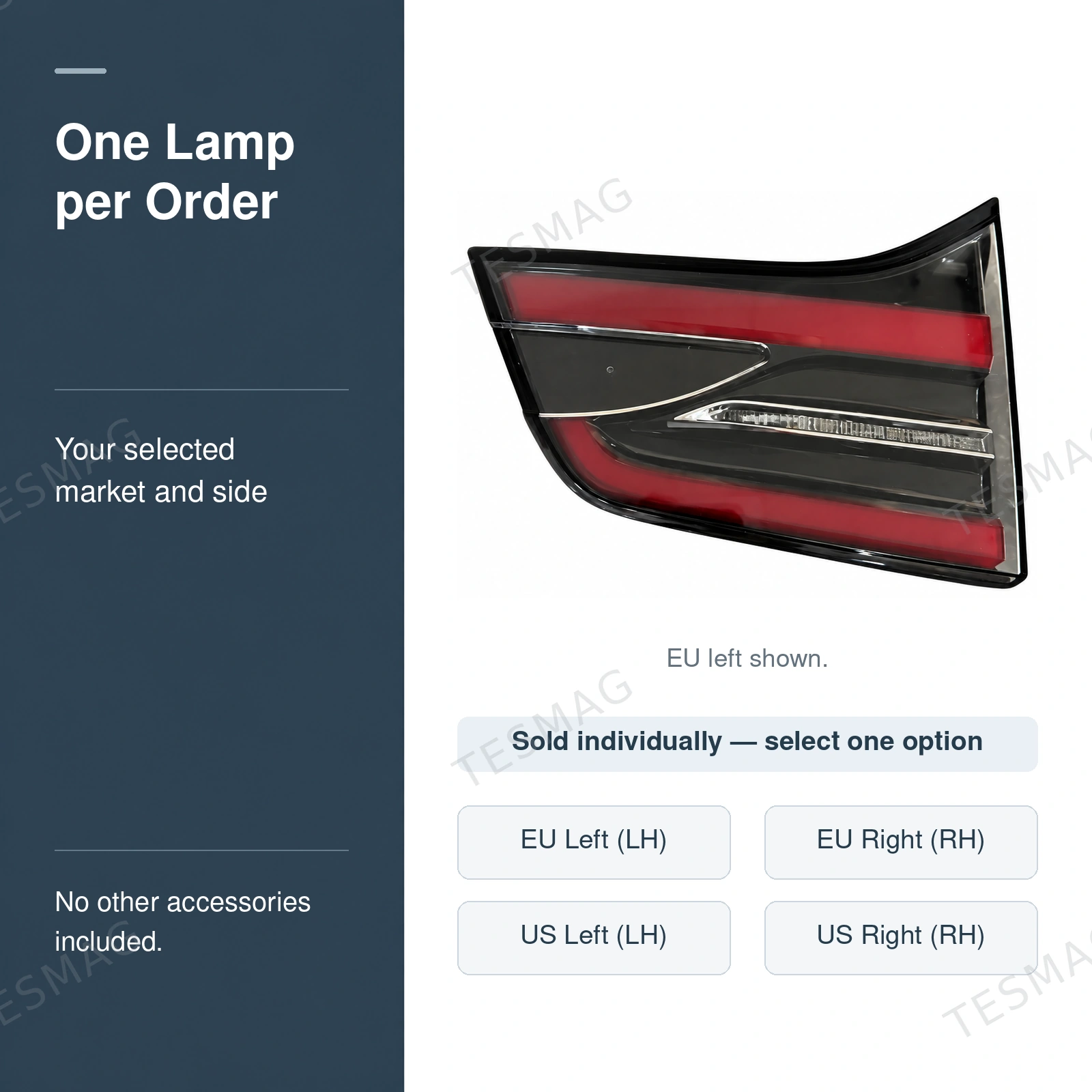 Tesla Model X Inner Tail Light 2016–2020 | EU/US, Left or Right