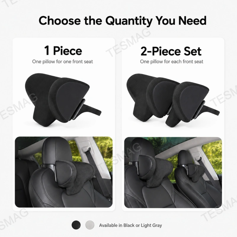 Adjustable Memory Foam Headrest Pillow for Tesla Model 3/Y