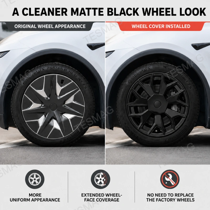 19-Inch Machina 2.0 Wheel Covers for Tesla Model Y L 2026+ 