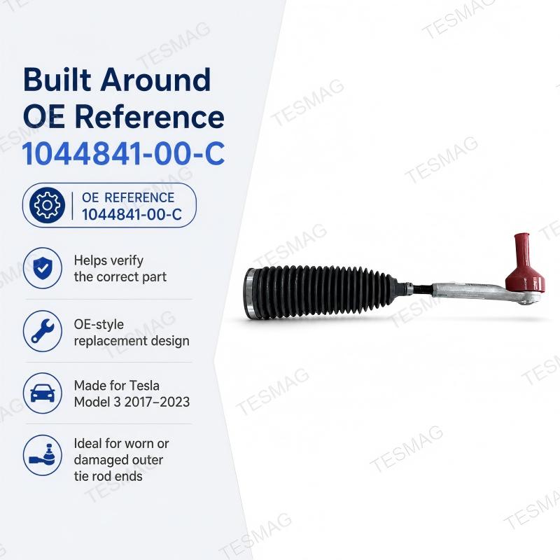Outer Tie Rod End Ball Joint Assembly for Tesla Model 3 2017-2023 | 1044841-00-C