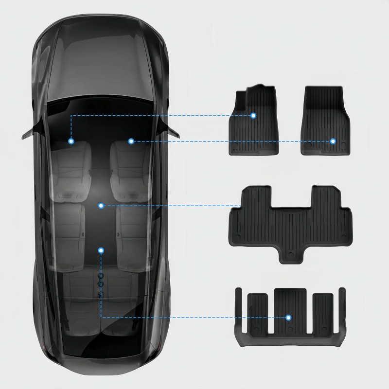 All-Weather TPE Floor Mats for Tesla Model YL 2026+ 6-Seat