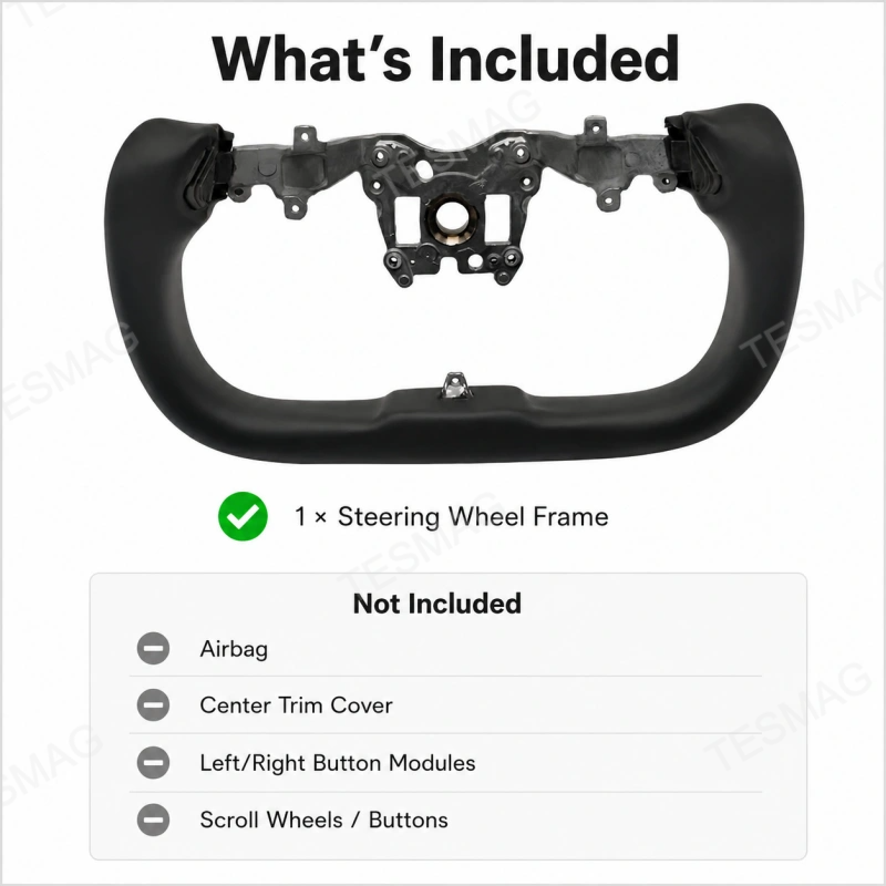 Nappa Leather Yoke Steering Wheel Frame for Tesla Cybertruck 2024-2026