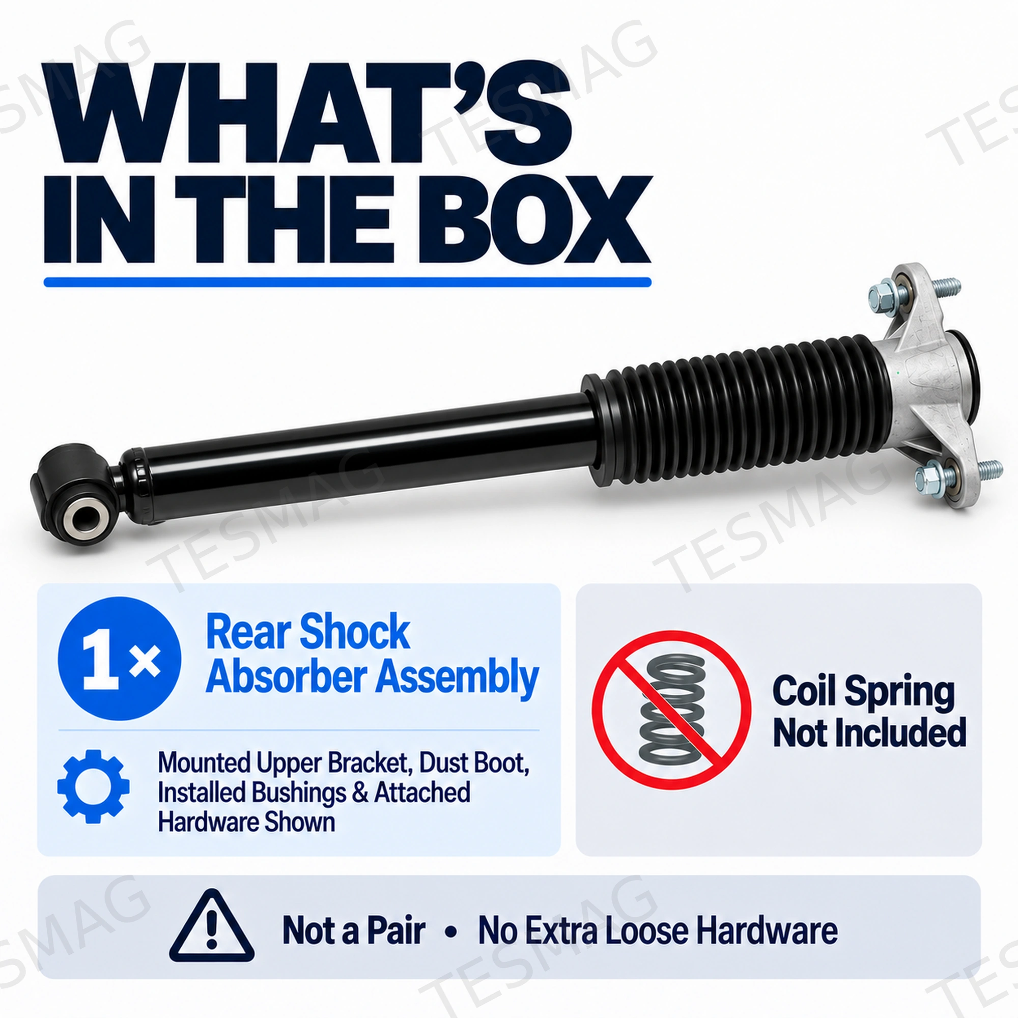 Rear Shock Absorber Replacement for Tesla Model 3 RWD 2018–Sep 2023 | 1044461-02-C