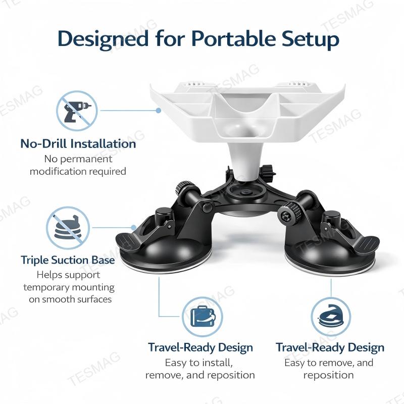 Portable Suction Mount Base for Starlink Mini