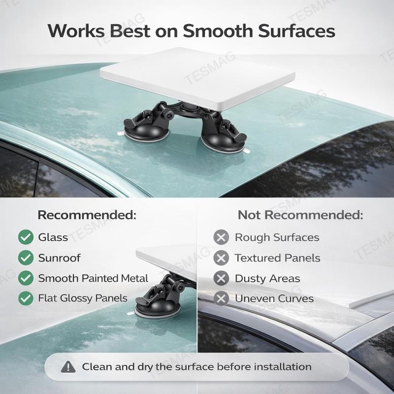 Portable Suction Mount Base for Starlink Mini