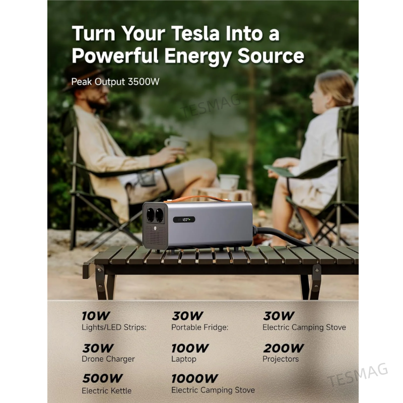 Power Station V2L Discharger Device for Tesla Model Y/3/X/S
