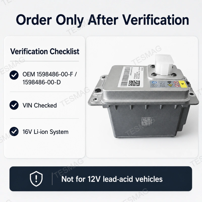 16V Li-ion Low Voltage Battery for Tesla Model 3/Y/S/X OEM 1598486
