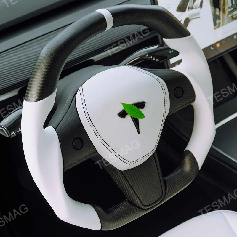 Premium Square Carbon Fiber Steering Wheel for Tesla Model 3/Y