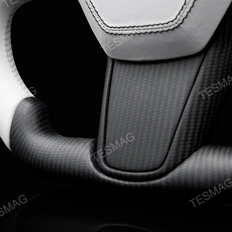 Premium Square Carbon Fiber Steering Wheel for Tesla Model 3/Y