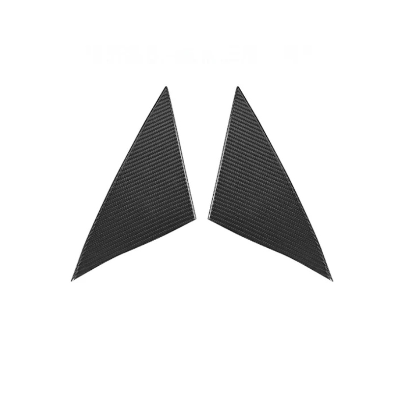 Real Carbon Fiber A-Pillar Triangle Window Cover Trim For Tesla Model Y 